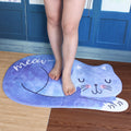 Sleeping Cat Bathroom Mat Set Soft Wool Tea Table Bibulous Antiskid Doormat Bathroom Carpet Mat Home Decor Bathroom Rug